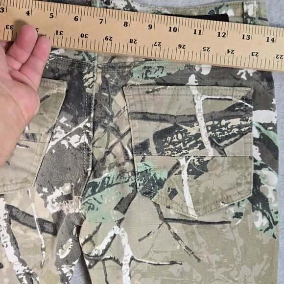 ROCKSTAR Original Shake Tree Camo Distressed Stacked Flare Jean 28x28 - Picture 8 of 11